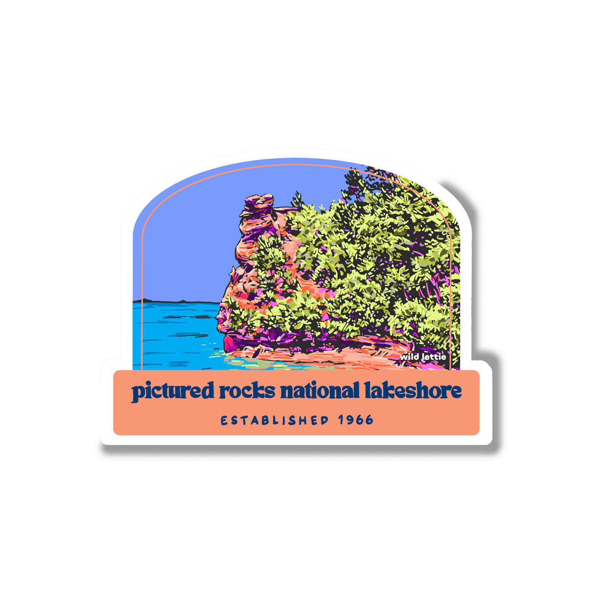 Wild Lettie Pictured Rocks Sticker