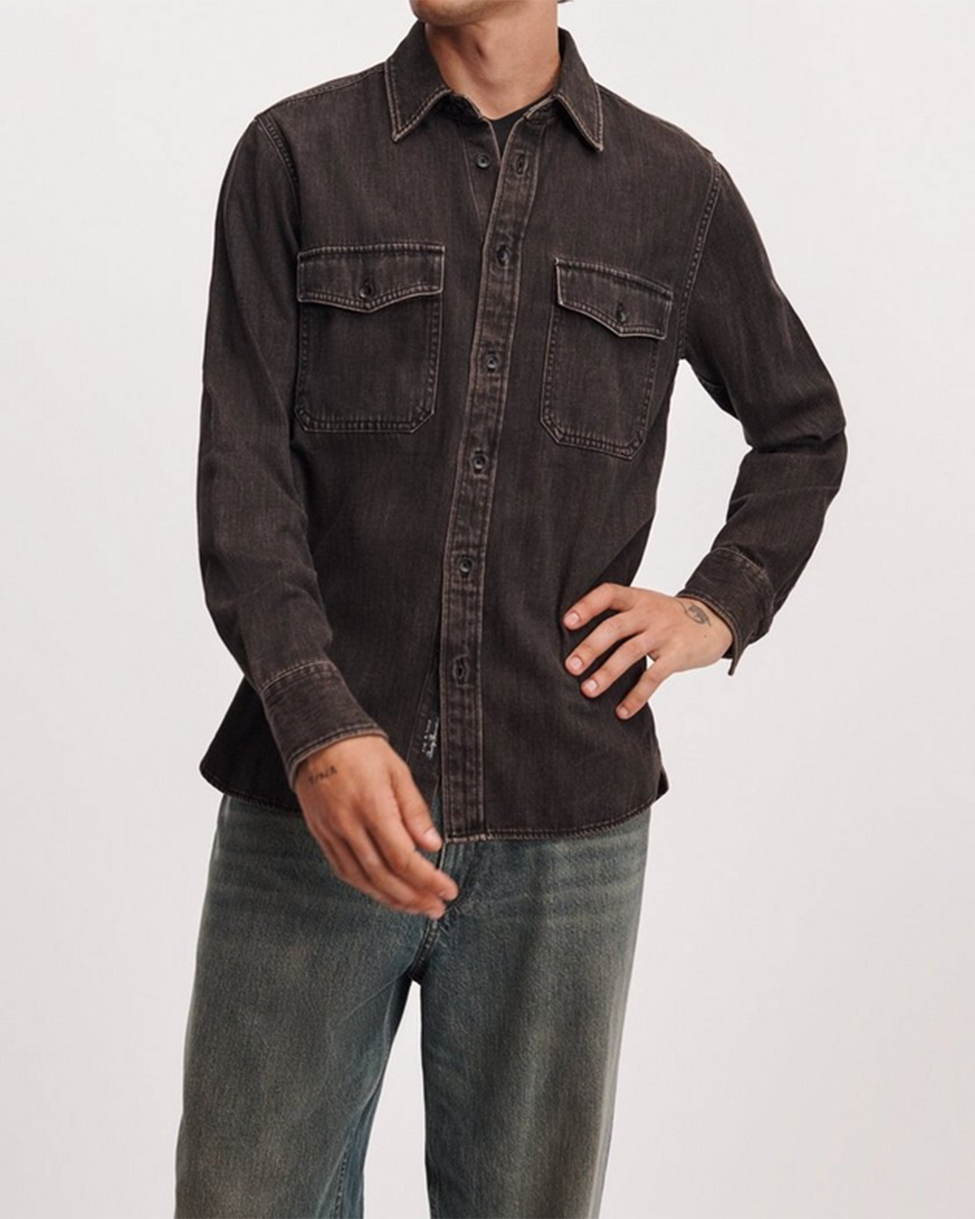 Mens Infuse Denim Cpo Shirt in Brnbk