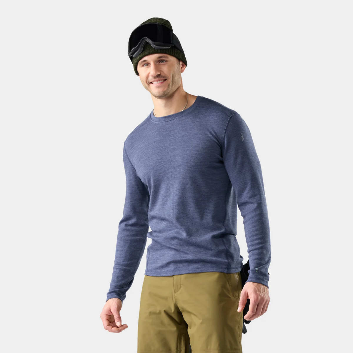 Smartwool Mens Merino 250 Baselayer Crew- Nightfall Blue Heater