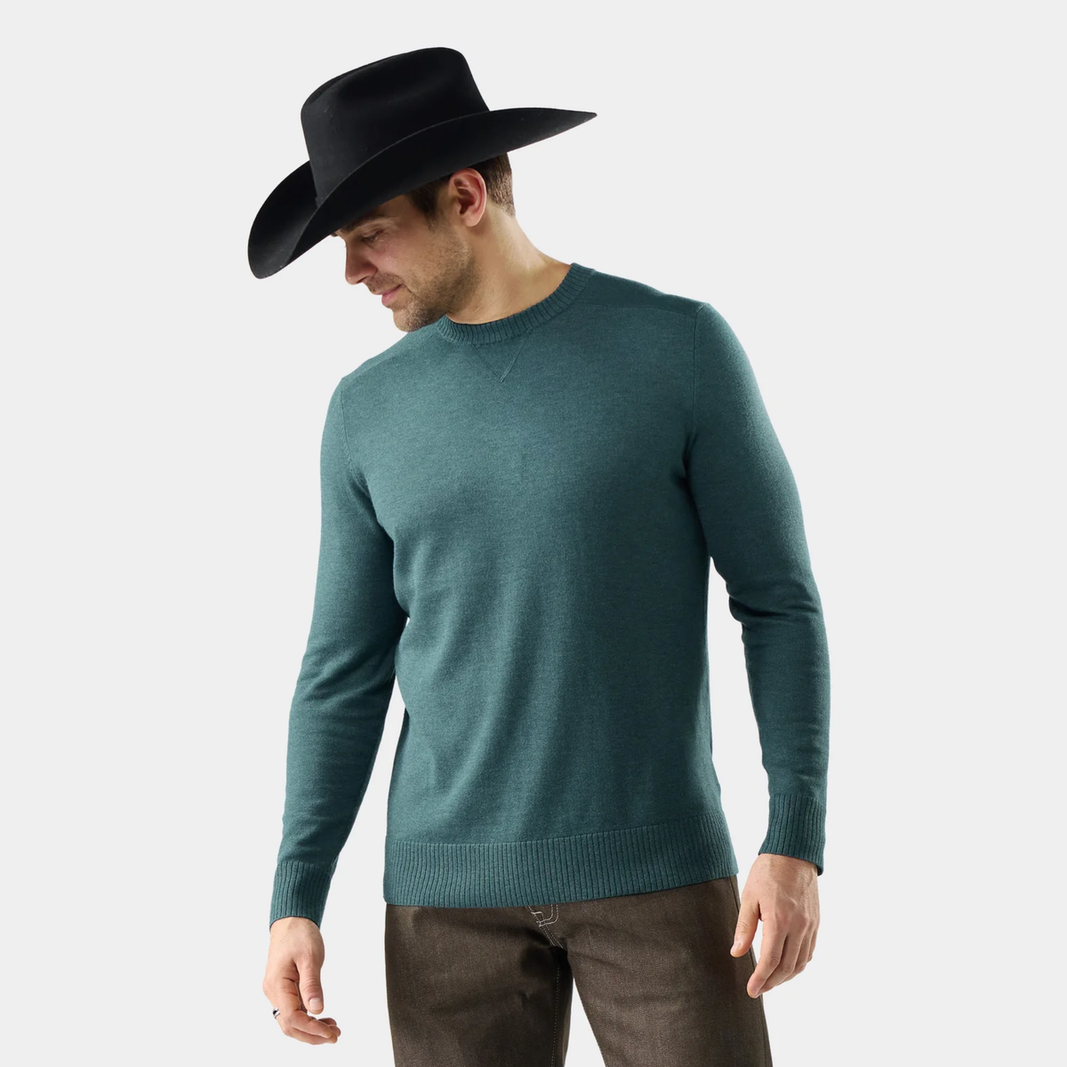 Smartwool SMARTWOOL Mens Sparwood Crew Sweater-Dusty Teal Heather