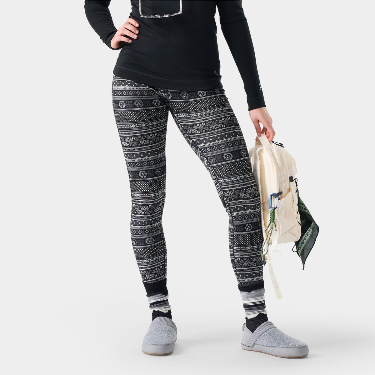 Smartwool SMARTWOOL Womens Merino 250 Baselayer Bottom - Black Fair Isle Fun