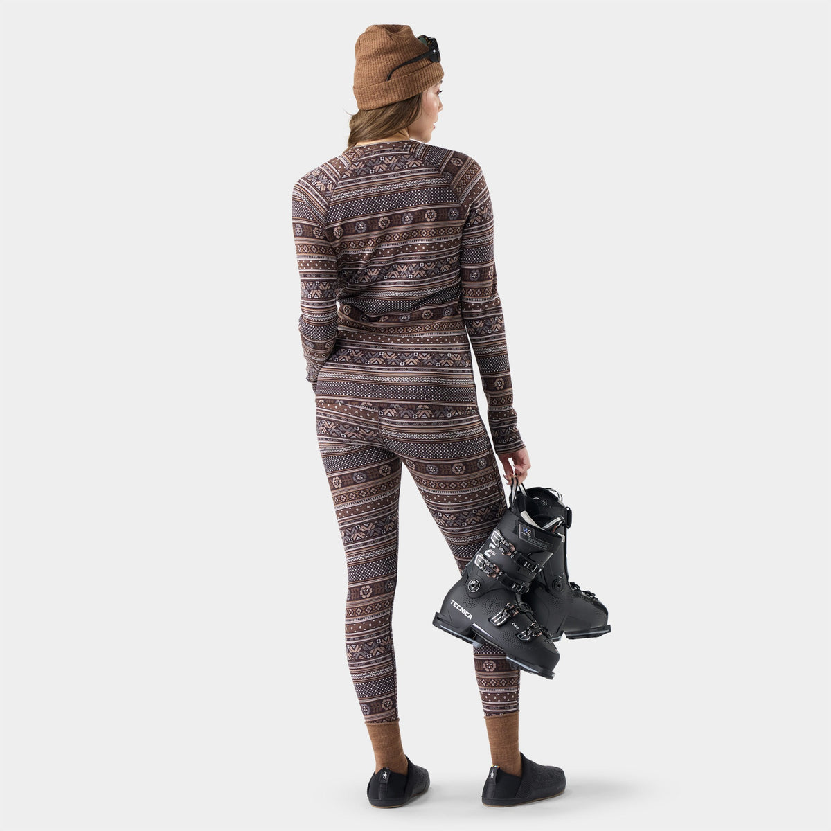 Smartwool SMARTWOOL Womens Merino 250 Baselayer Crew - Mocha Fair Isle Fun