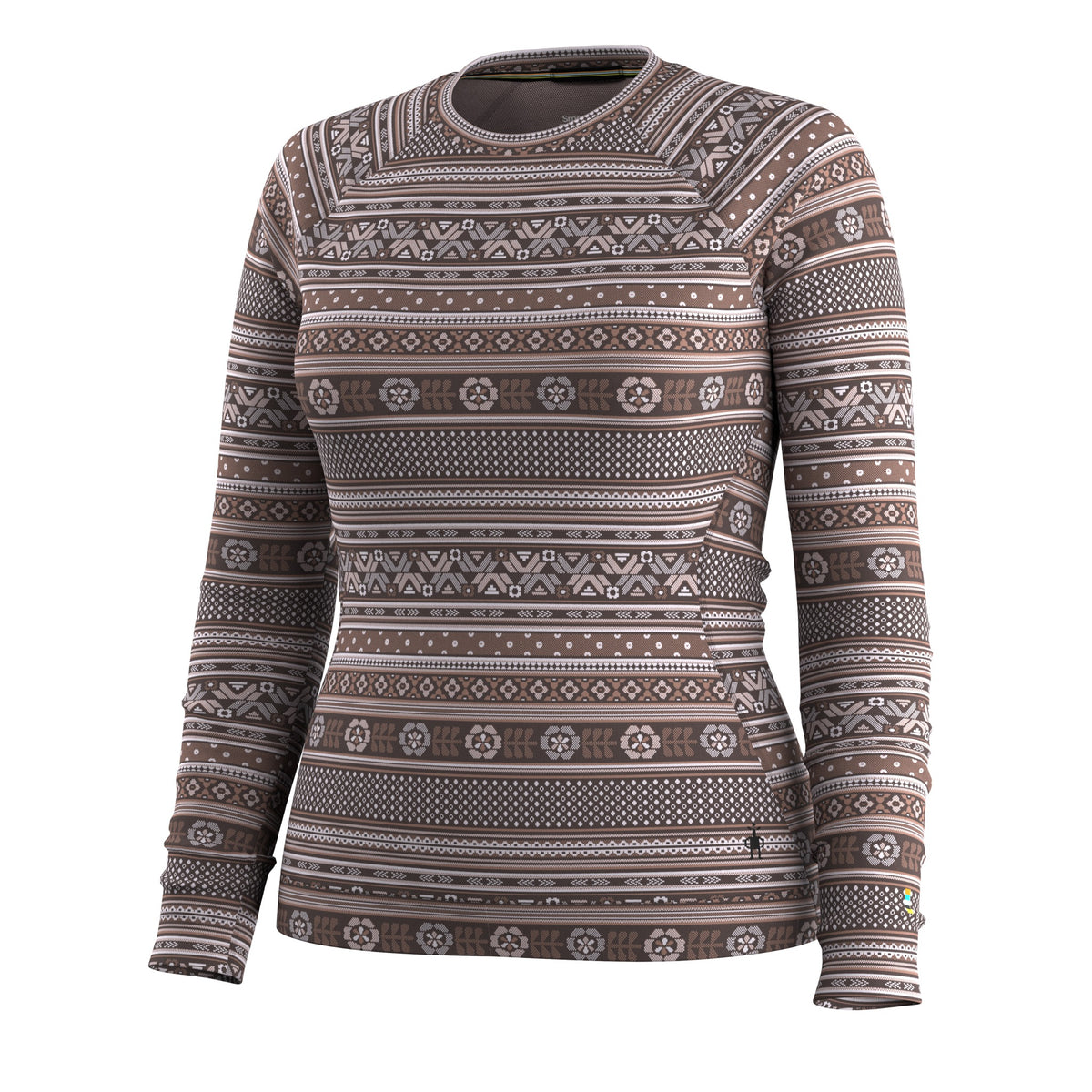 Smartwool SMARTWOOL Womens Merino 250 Baselayer Crew - Mocha Fair Isle Fun