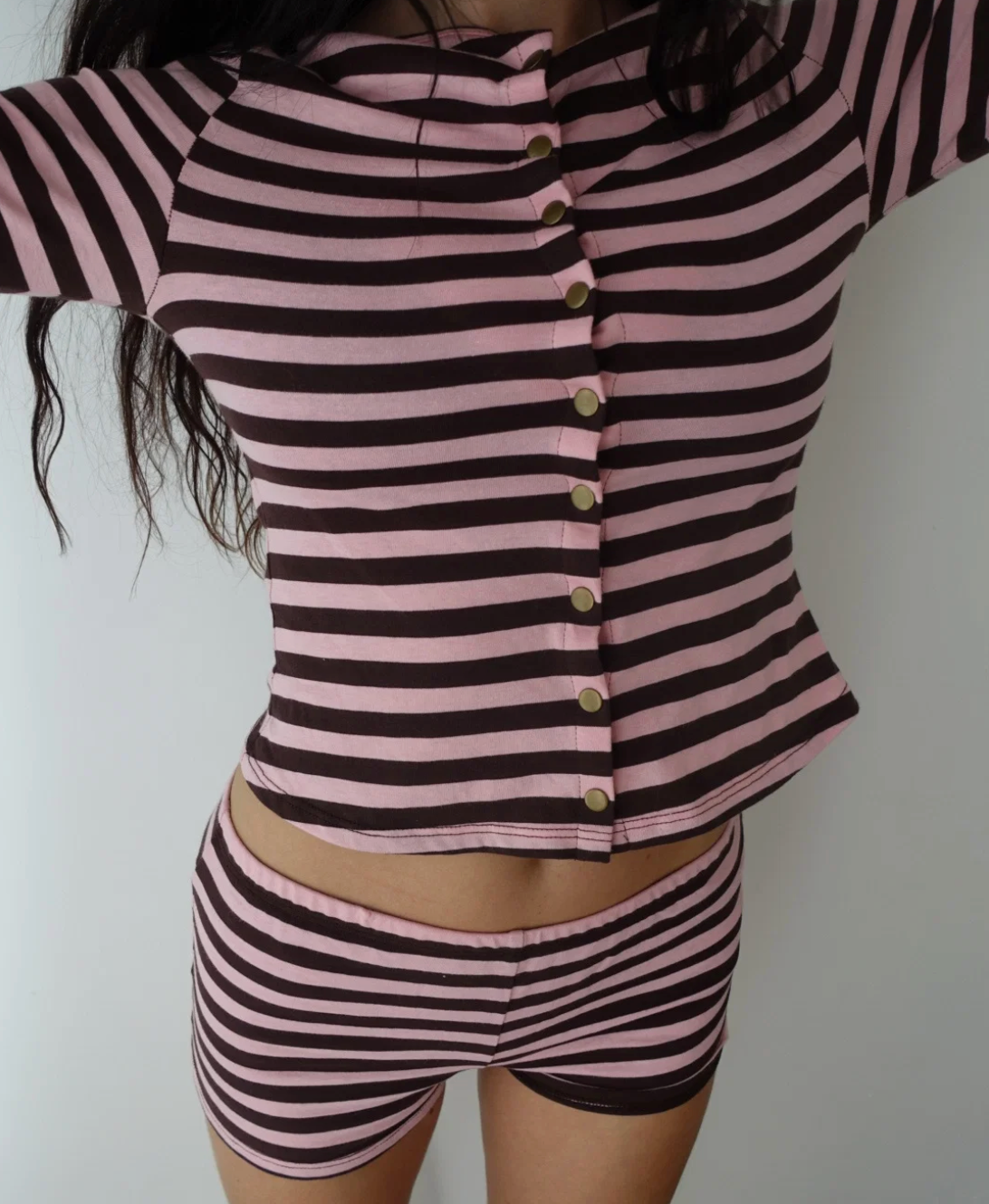 Womens Mars Cardigan in Pink / Brown