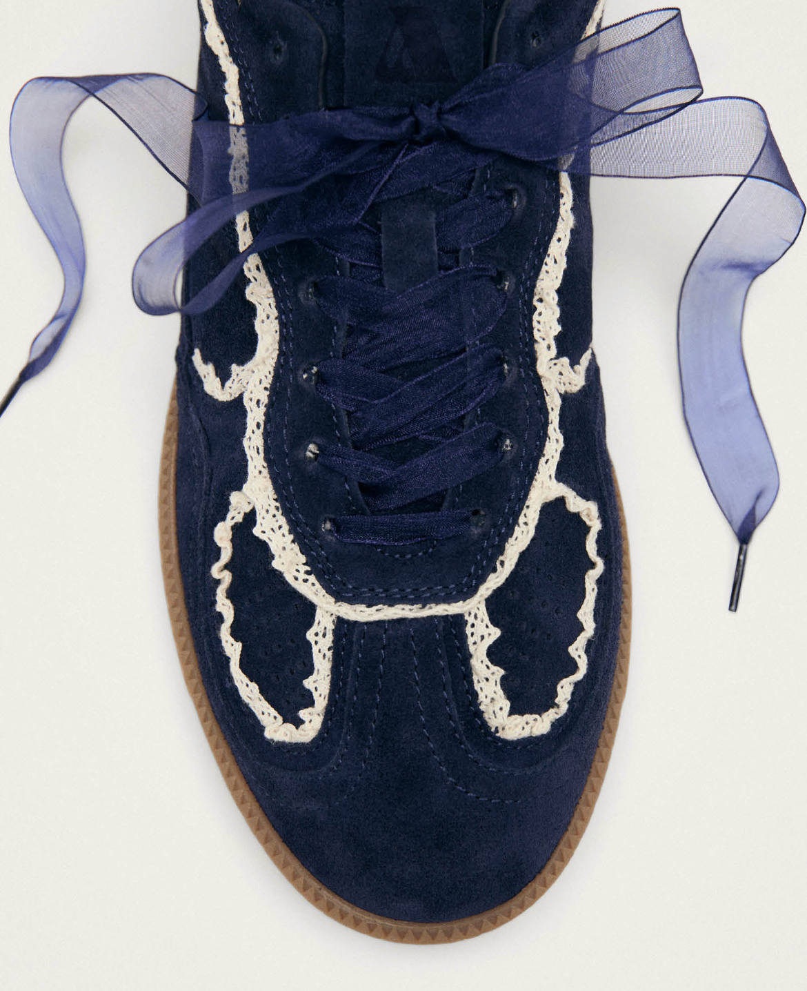 Womens Tb.490 Crochet Navy Leather Sneakers