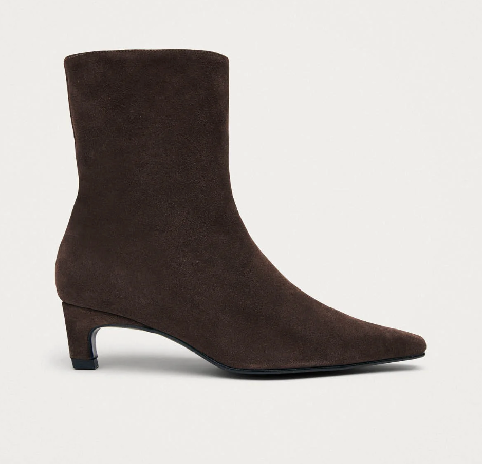 Womens Ambar Suede Brown Leather Ankle Boots
