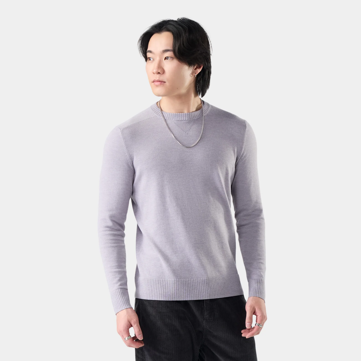 Smartwool SMARTWOOL Mens Sparwood Crew Sweater- Purple Strom Heather