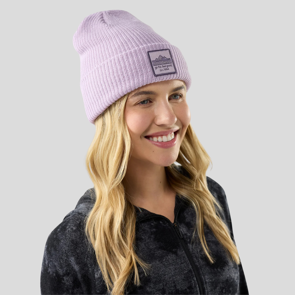 Smartwool Patch Beanie-Lavender Sky Heather