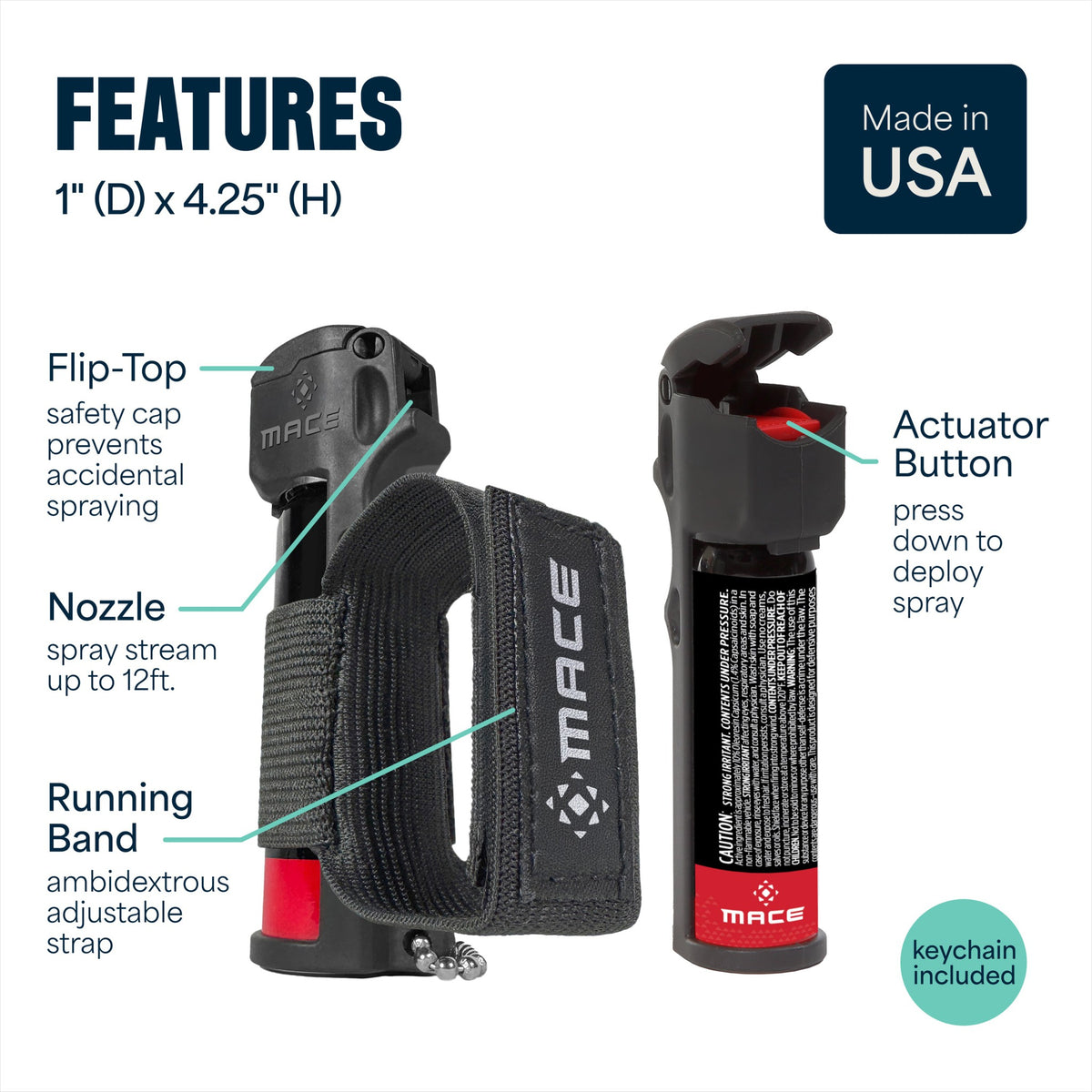 Mace Sport Model Pepper Spray - Black