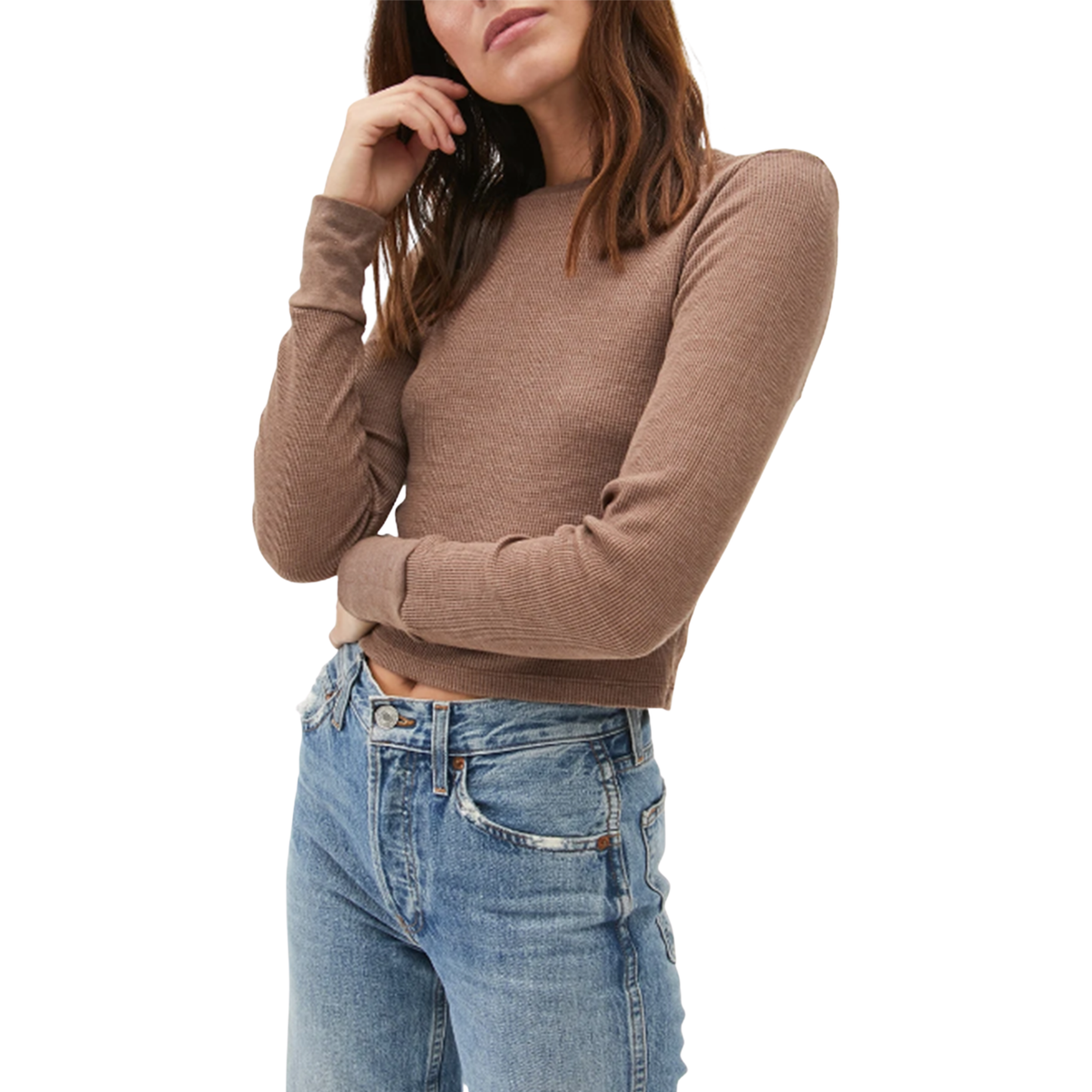 Michael StarsWomen's Palmer Cropped Tee-Woodchip