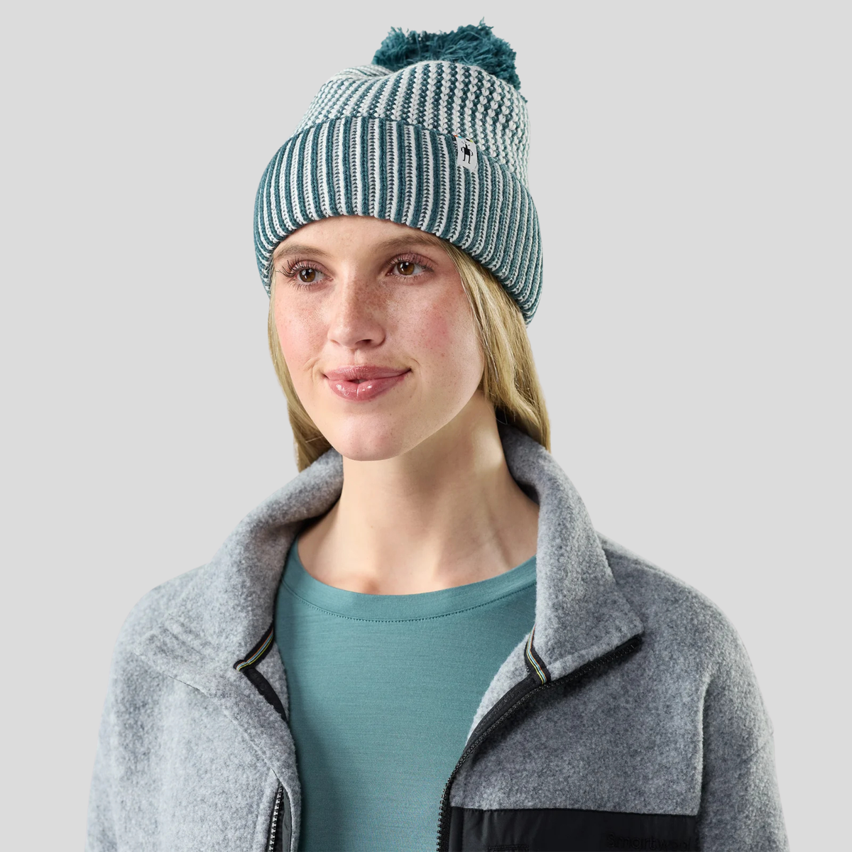 Smartwool Summit Knit Pom Beanie F26-Dusty Teal
