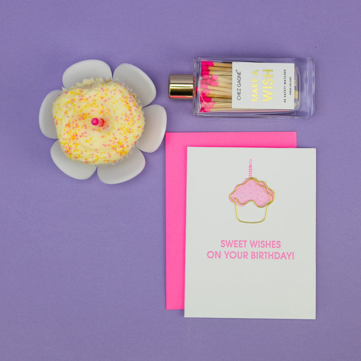Chez Gagne Sweet Wishes On Your Birthday - Everyday Letterpress Card