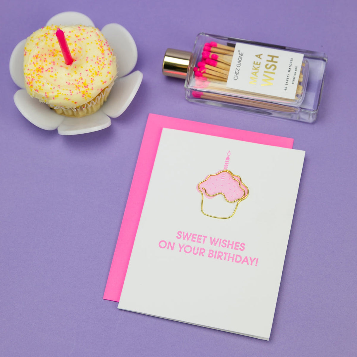 Chez Gagne Sweet Wishes On Your Birthday - Everyday Letterpress Card