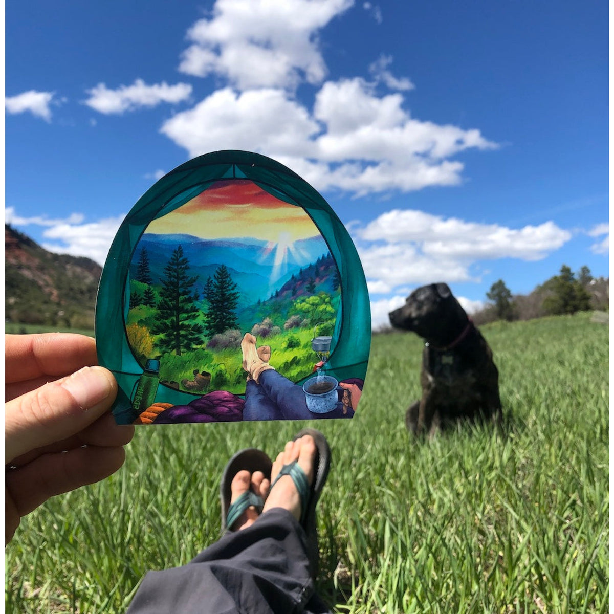 Sticker Art Tent View Mountain Sticker