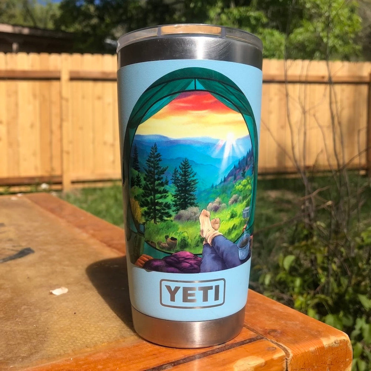 Sticker Art Tent View Mountain Sticker