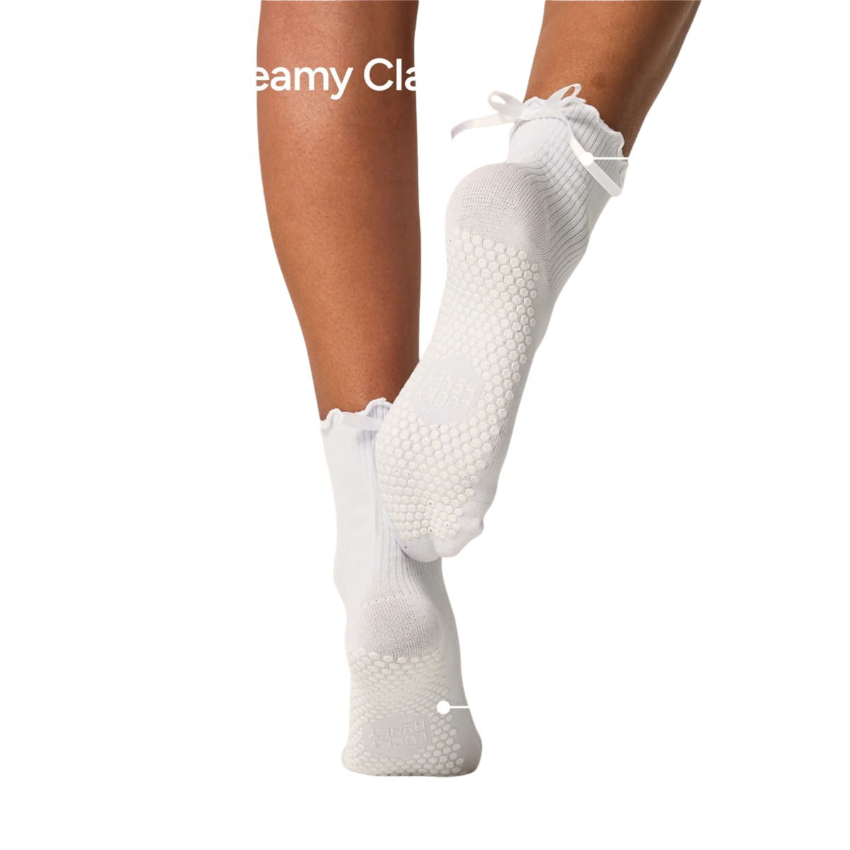 Lucky Honey The Juliet Sock in White-White