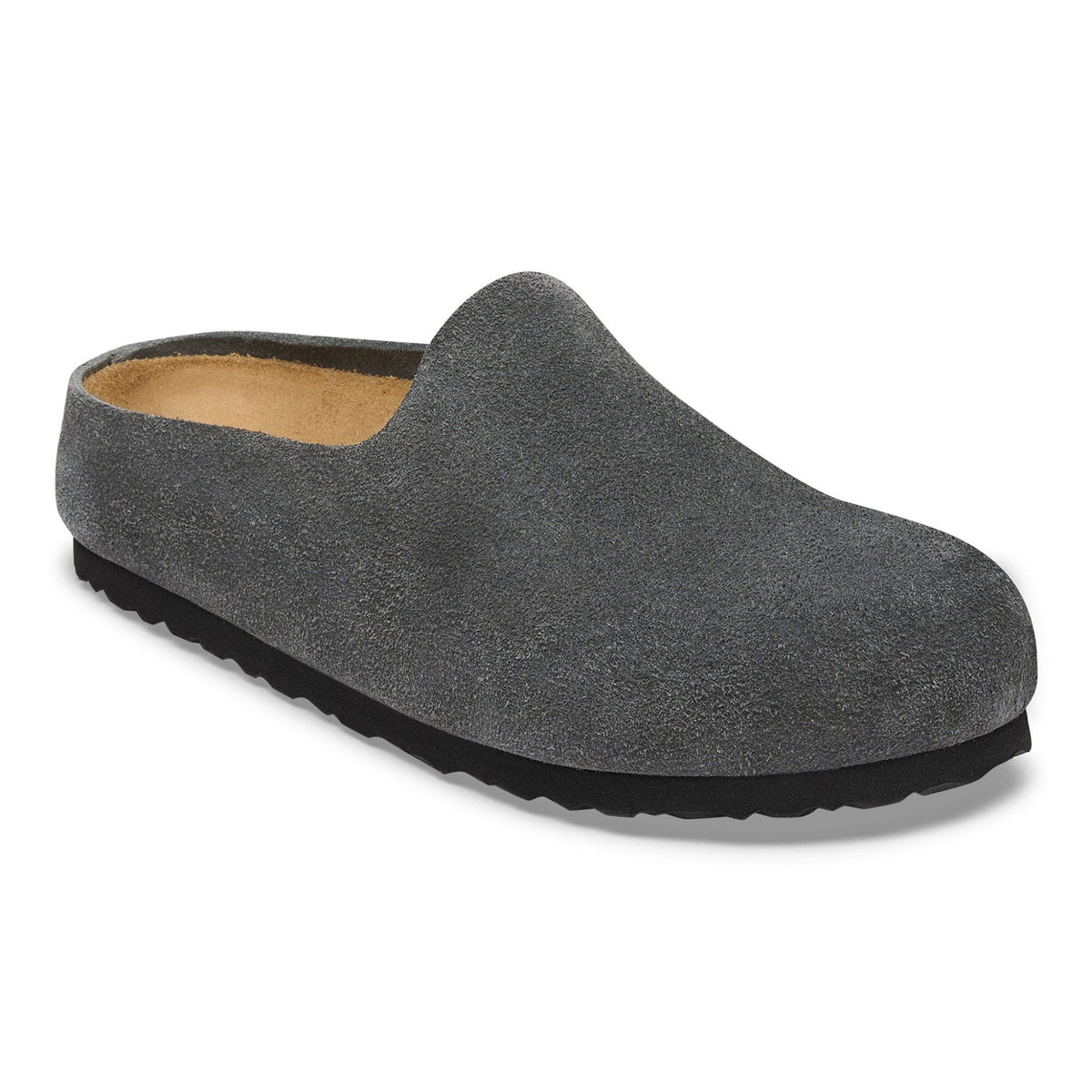 Birkenstock Unisex Amsterdam Wrapped Suede Charcoal Regular - Charcoal