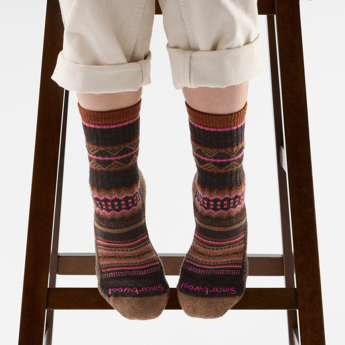 Smartwool Unisex Everyday Snowed In Sweater Crew Socks - 207_Chestnut