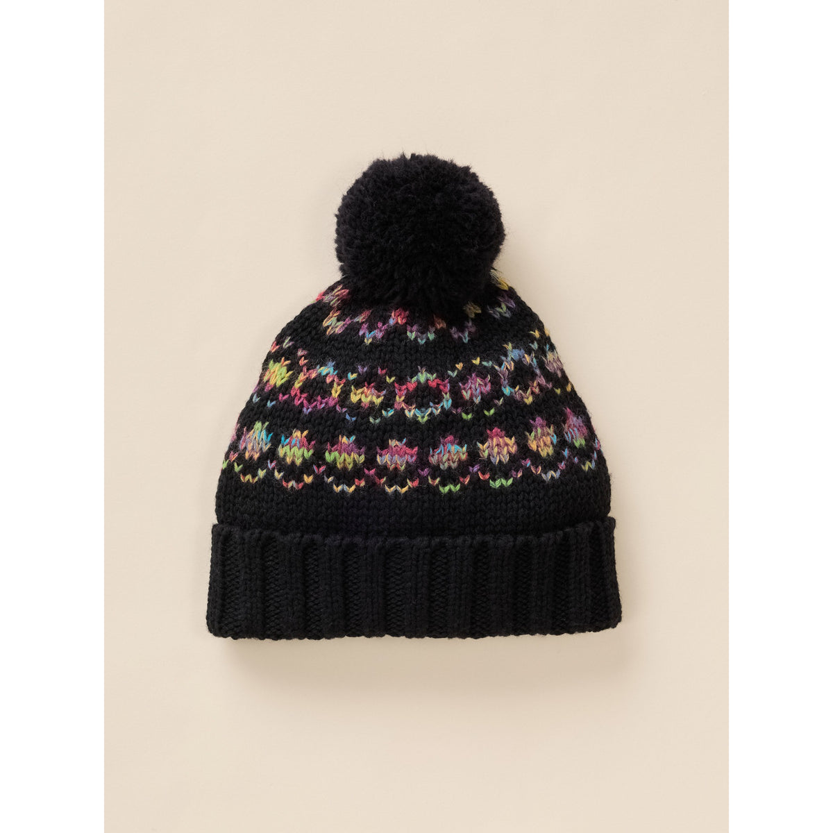 Faherty Unisex Harbor Lights Fairisle Pom Beanie - Black Multi