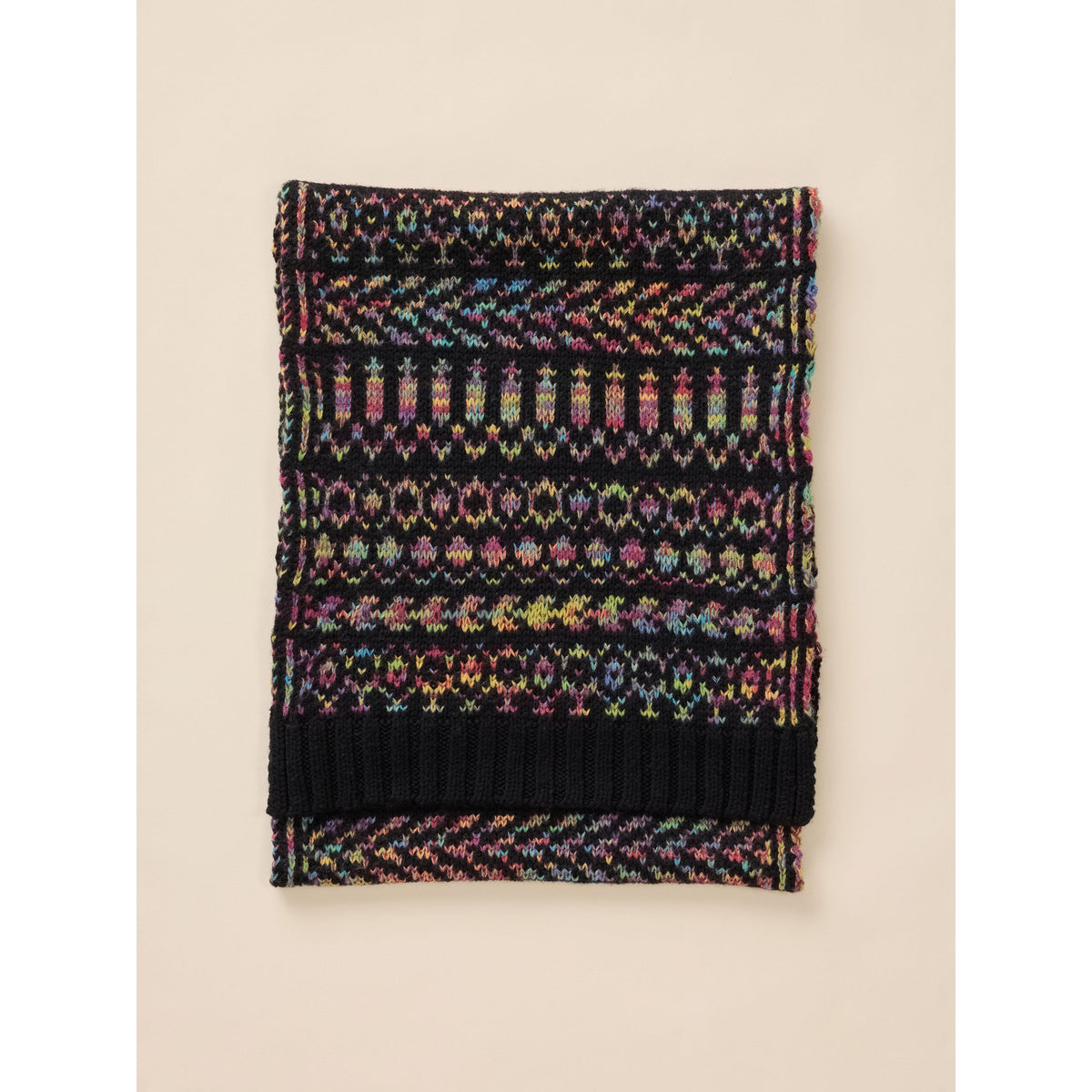 Faherty Unisex Harbor Lights Fairisle Scarf - Black Multi
