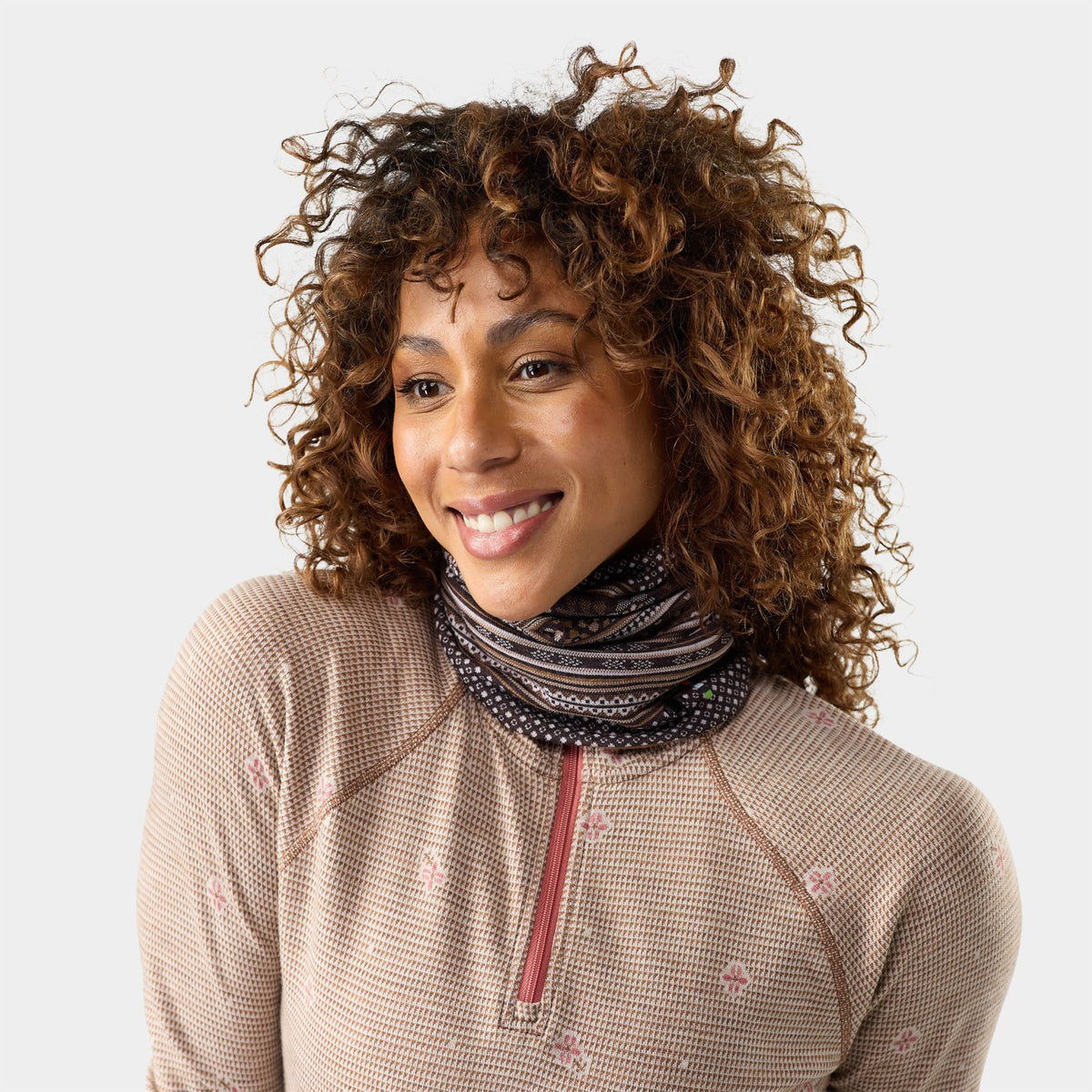 Smartwool Unisex Thermal Merino Reversible Neck Gaiter - R35_Mocha Fair Isle Fun