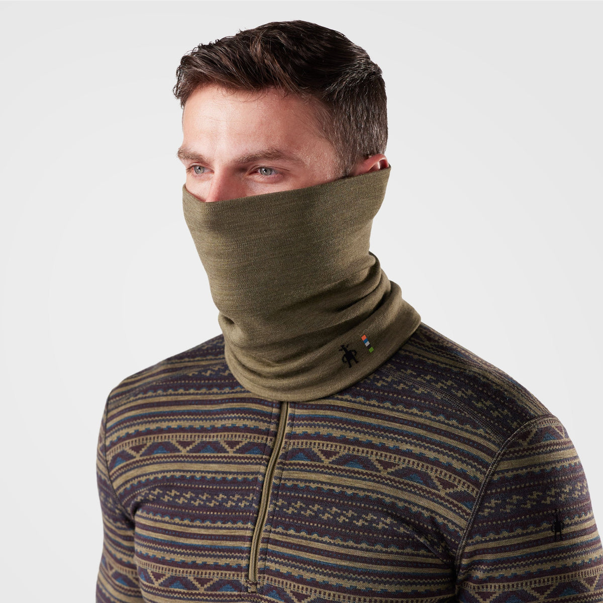 Smartwool Unisex Thermal Merino Reversible Neck Gaiter - K66_Winter Moss Heather