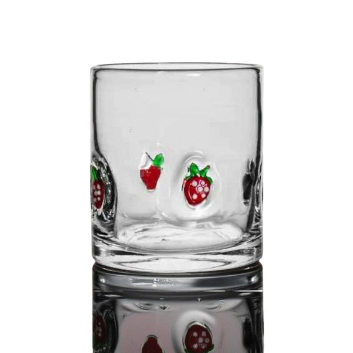 Strawberry Clear Drinking Glass