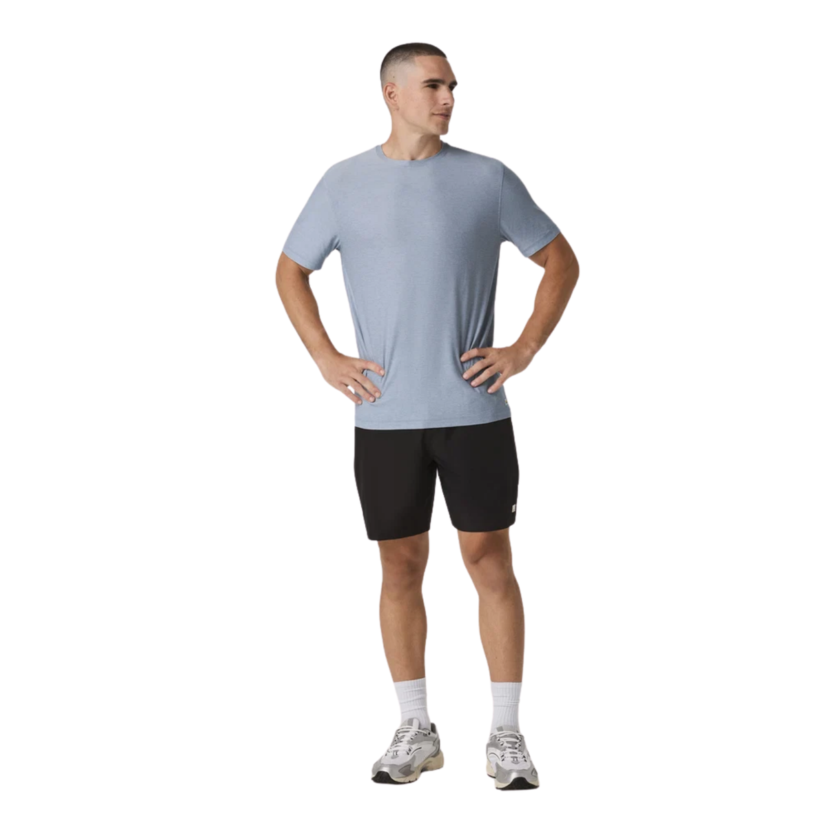 VUORI Mens Strato Tech Tee-Blue Dusk Heather