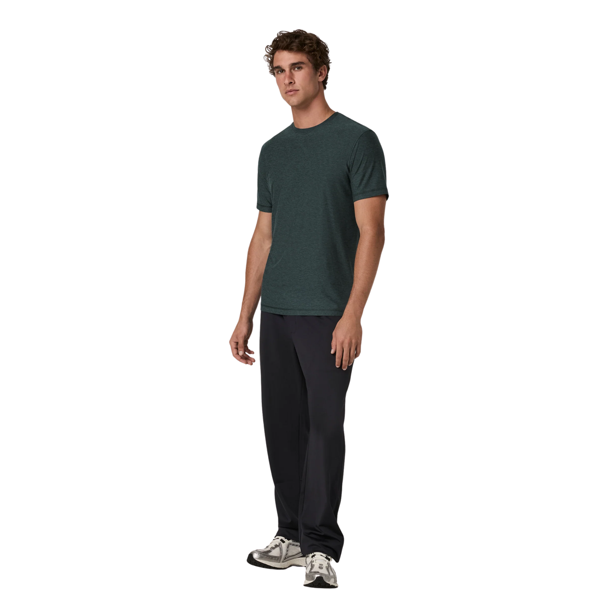 VUORI Mens Strato Tech Tee-Hemlock Heather