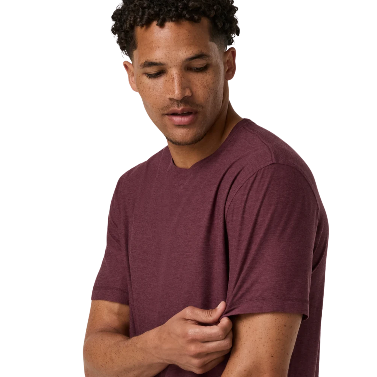 VUORI Mens Strato Tech Tee-Fig Heather