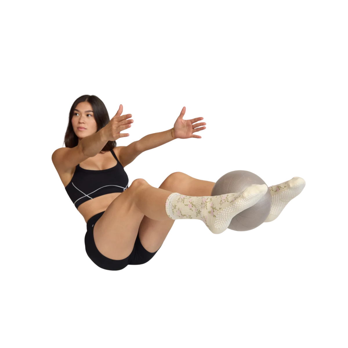 Lucky Honey Vintage Rose Grip Sock