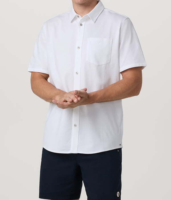 Mens S/S Knit Oxford Button Down