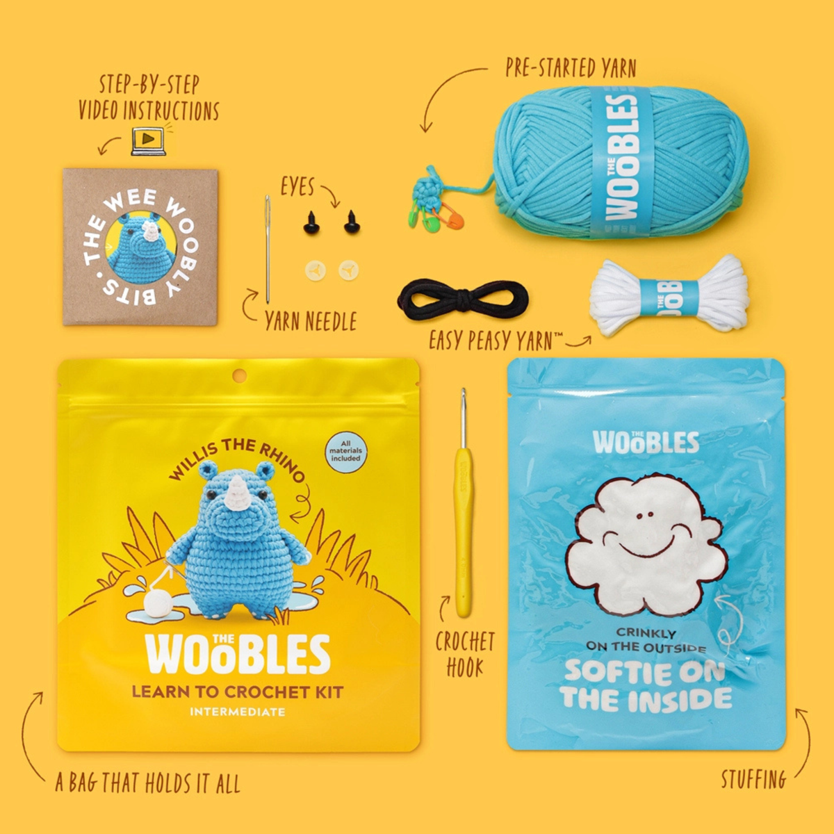 The Woobles Willis the Rhino Crochet Kit