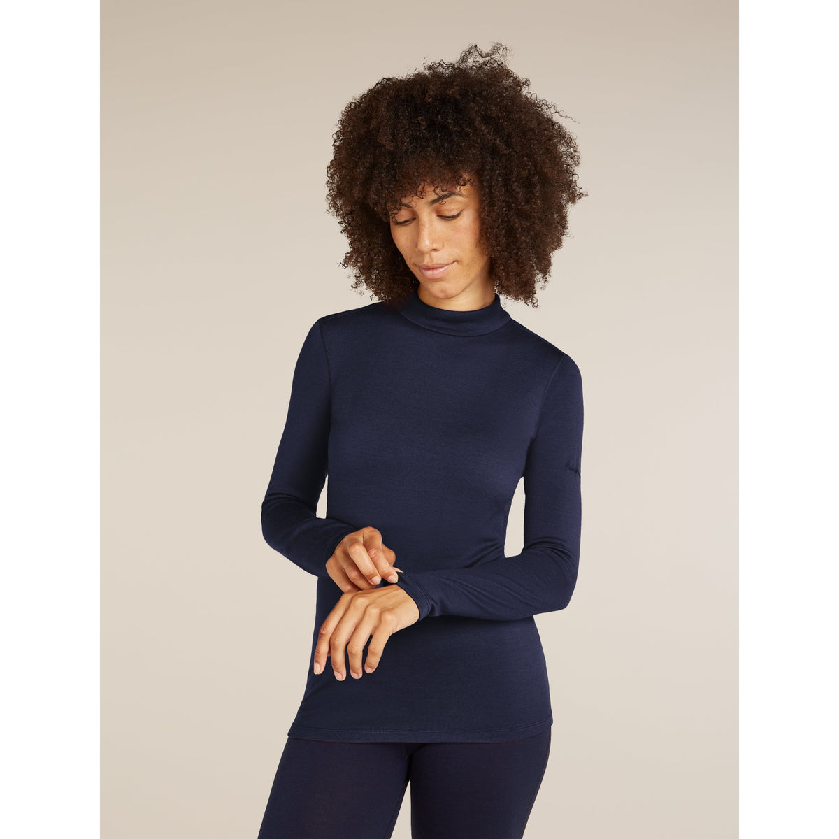Icebreaker Women 260 Tech LS Turtleneck - Midnight Navy