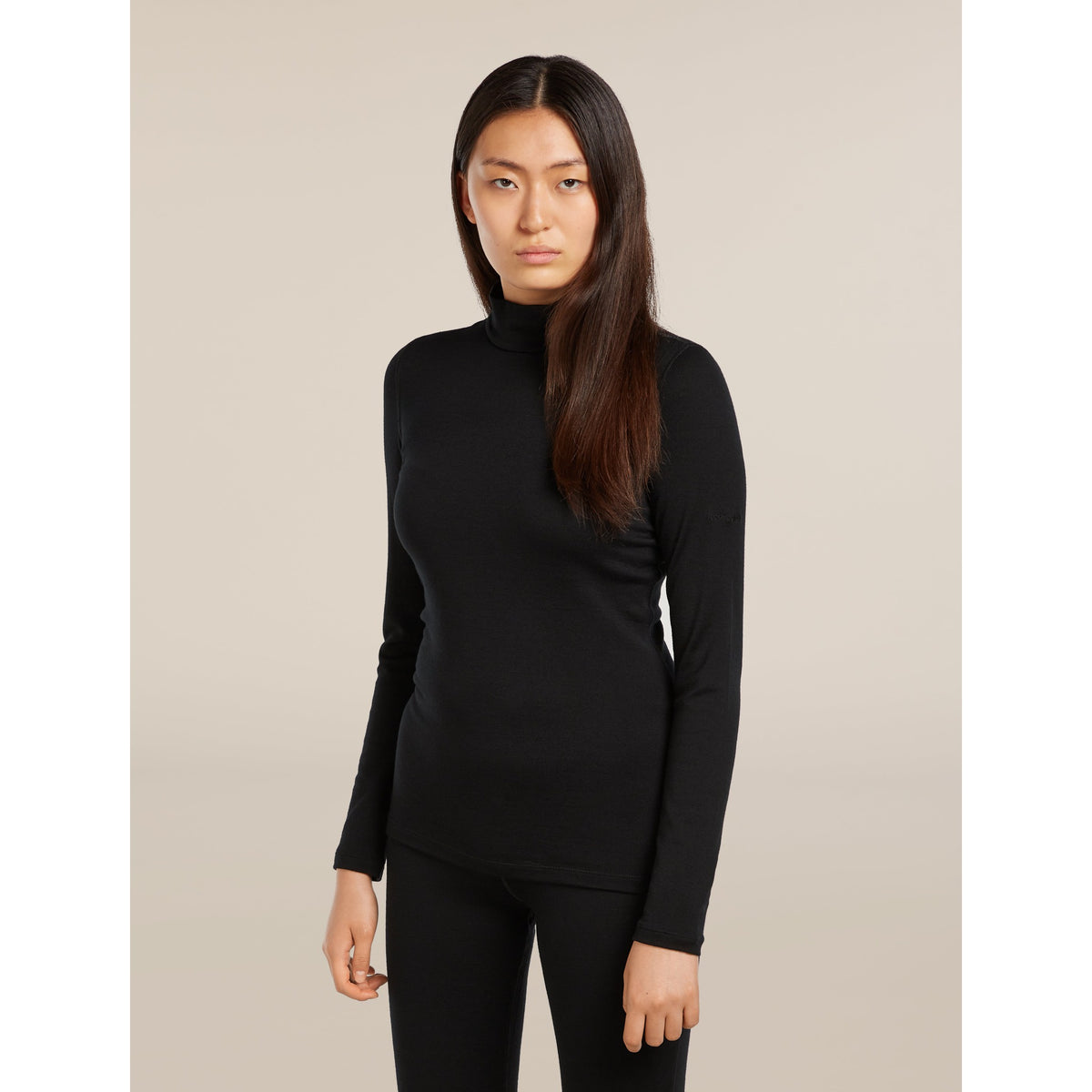Icebreaker Women 260 Tech LS Turtleneck - Black