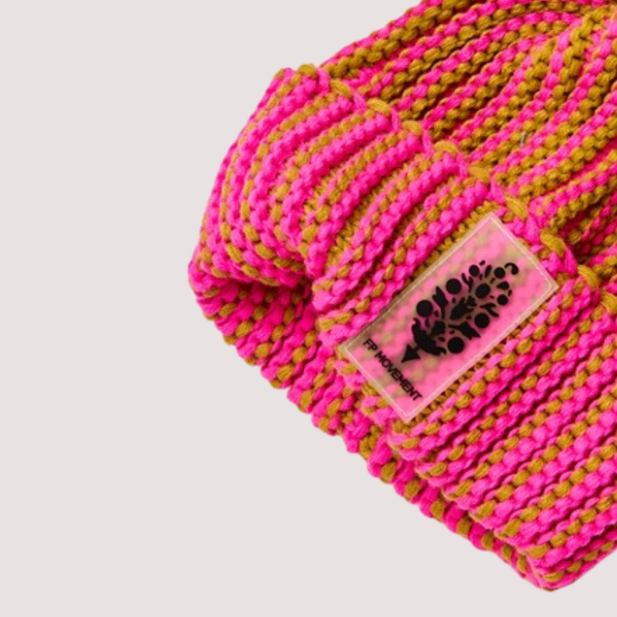 Free People Women Apres Ski Knit Beanie - Dried Palm/Hot Pink