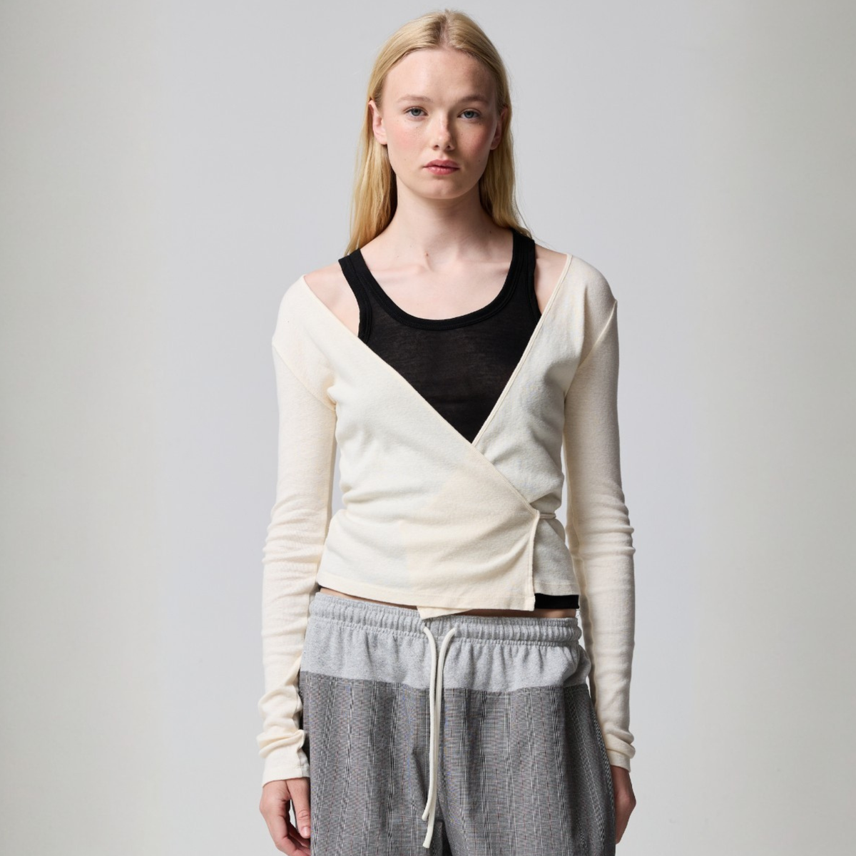 Asher La Womens Alina Wrap Top - Parchment