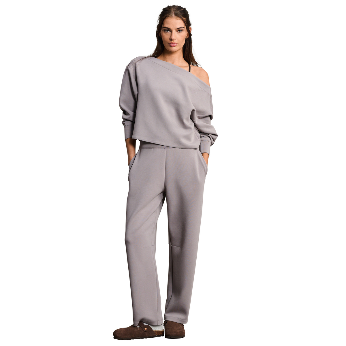 Rhone Womens Dreamglow Barrel Leg Pant in Taupe Mist-Taupe Mist