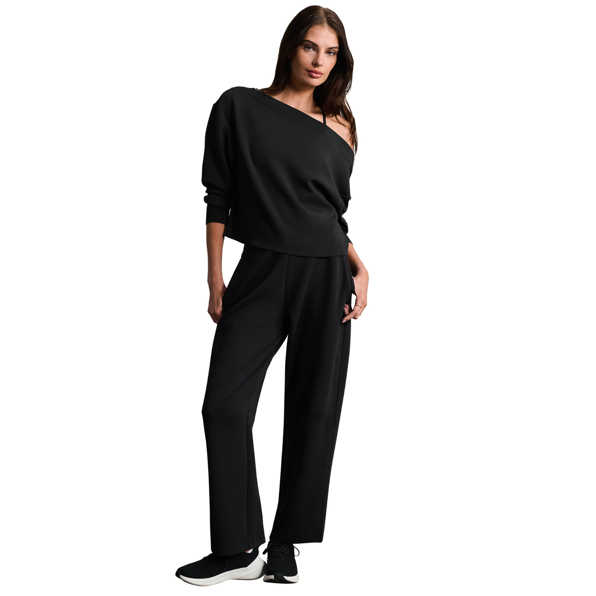 Rhone Womens Dreamglow Bateau Top in Pure Black Heather-Pure Black Heather