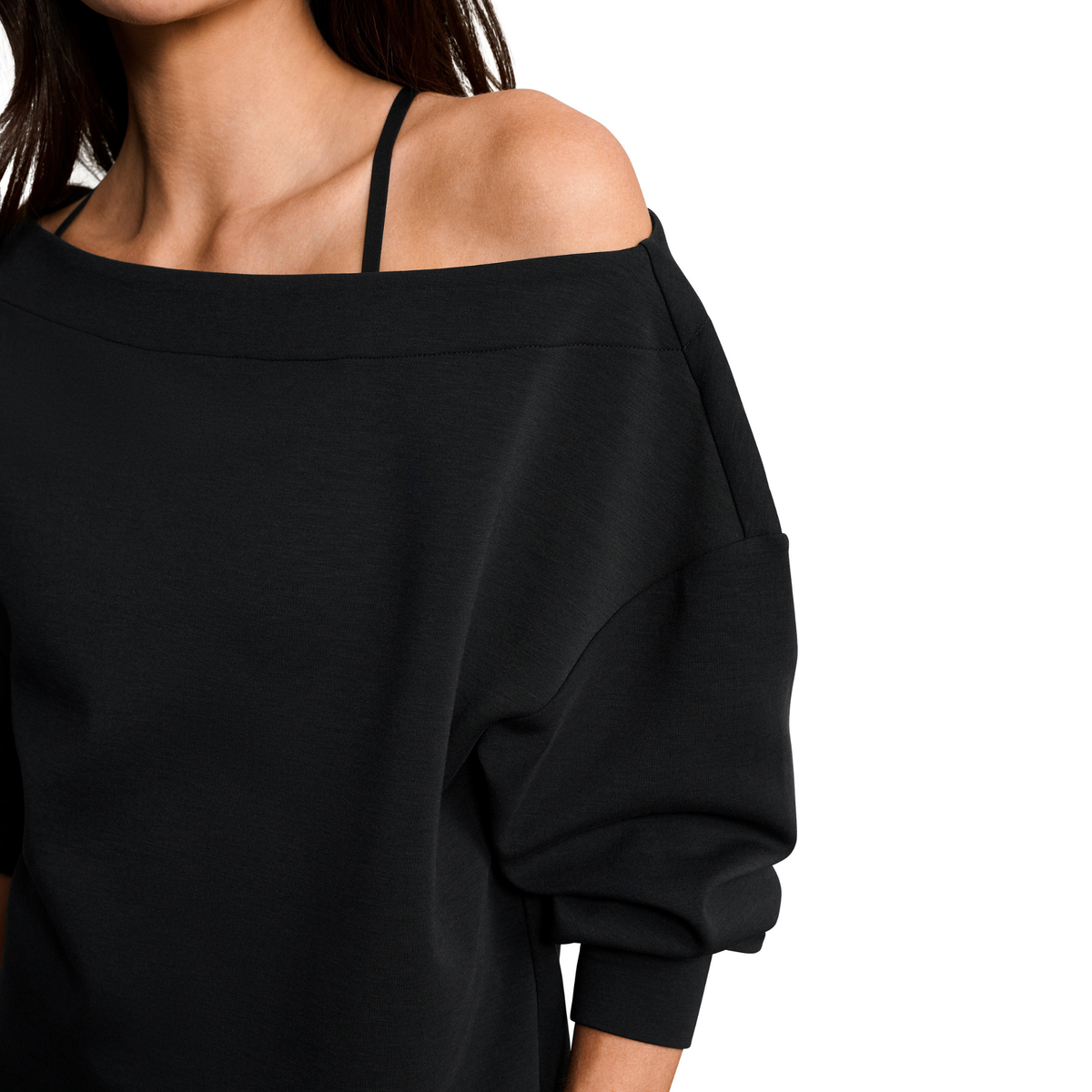 Rhone Womens Dreamglow Bateau Top in Pure Black Heather-Pure Black Heather
