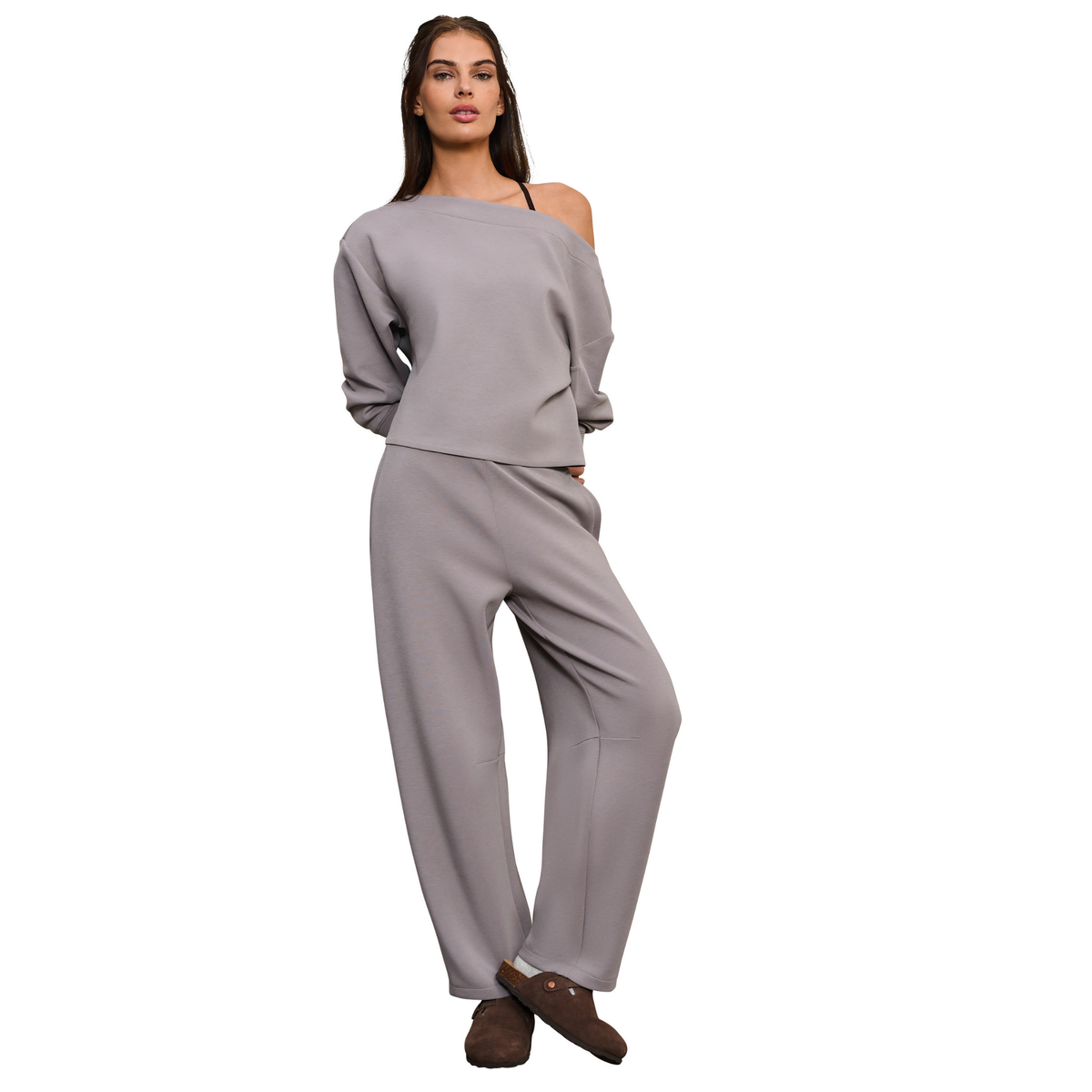 Rhone Womens Dreamglow Bateau Top in Taupe Mist-Taupe Mist