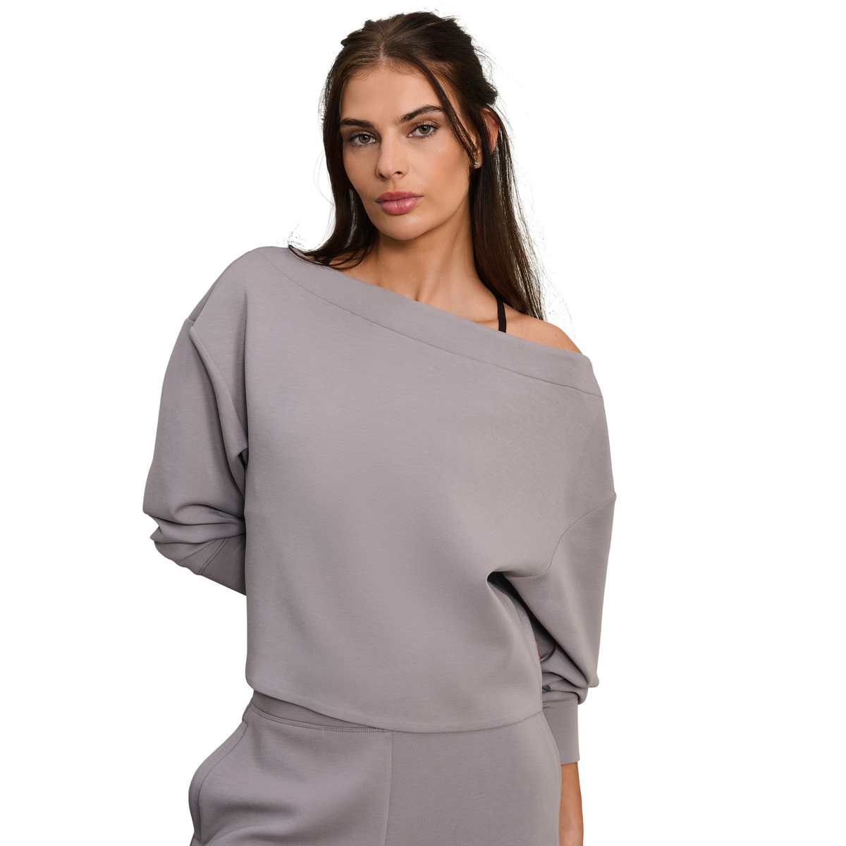 Rhone Womens Dreamglow Bateau Top in Taupe Mist-Taupe Mist
