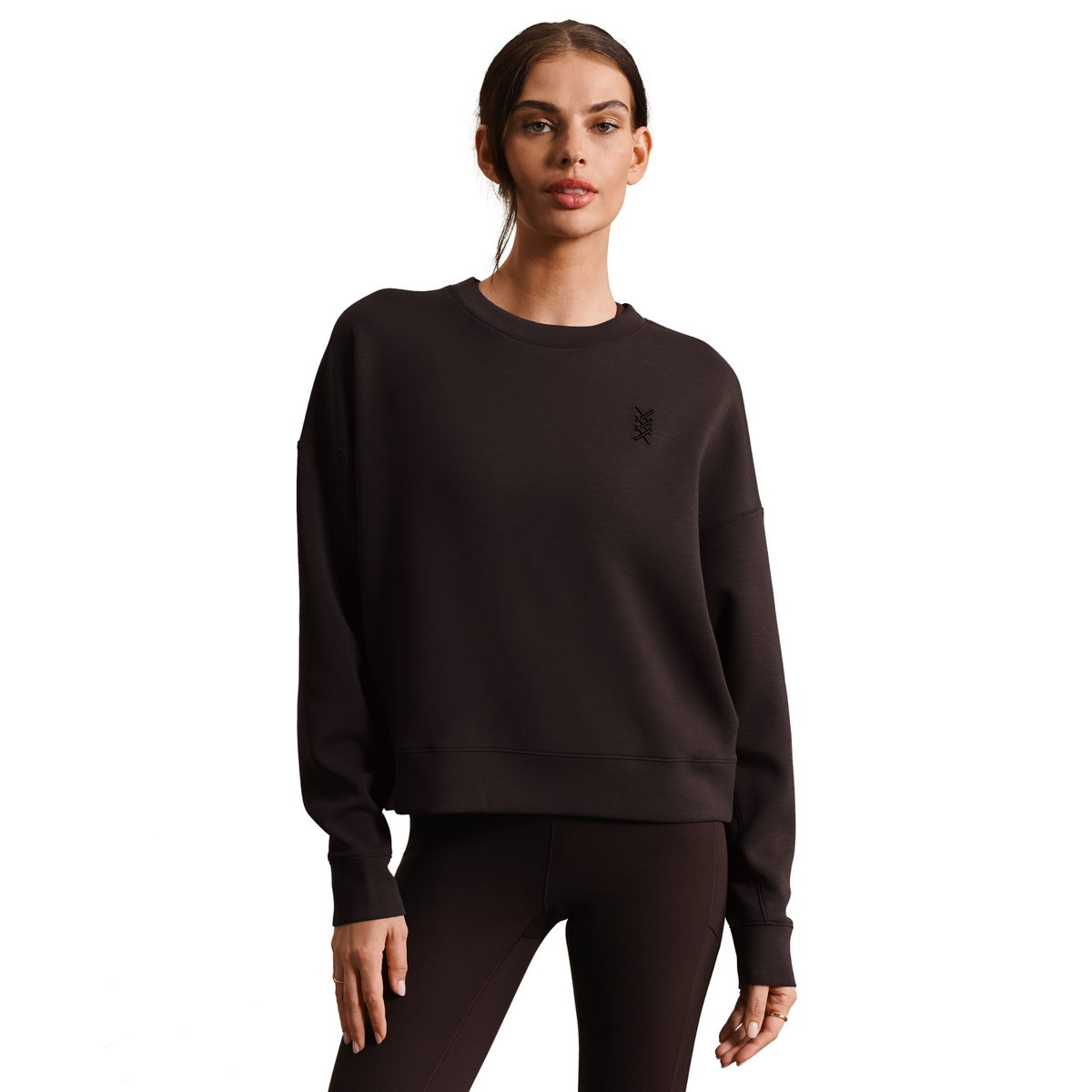Rhone Womens Dreamglow Crewneck in Dark Espresso-Dark Espresso