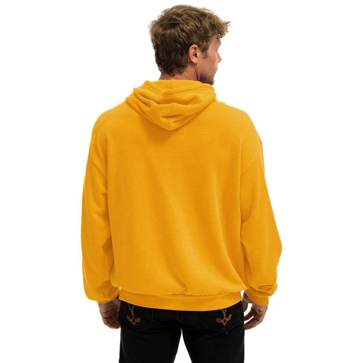 Aviator Nation Womens 5 Stripe Pullover Hoodie Relaxed - Vintage Gold