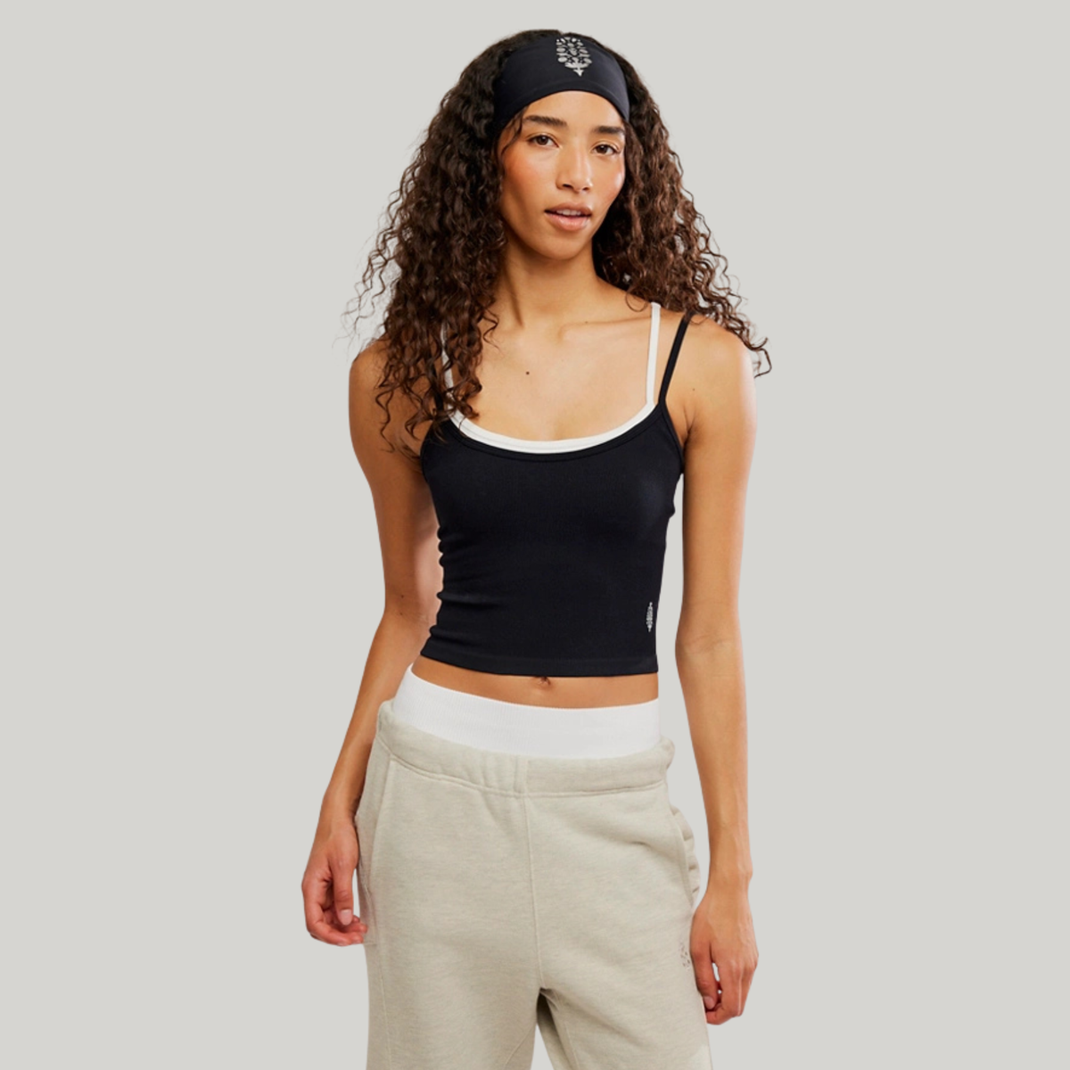 Free People Womens All Clear Coastline Cami- Black Combo