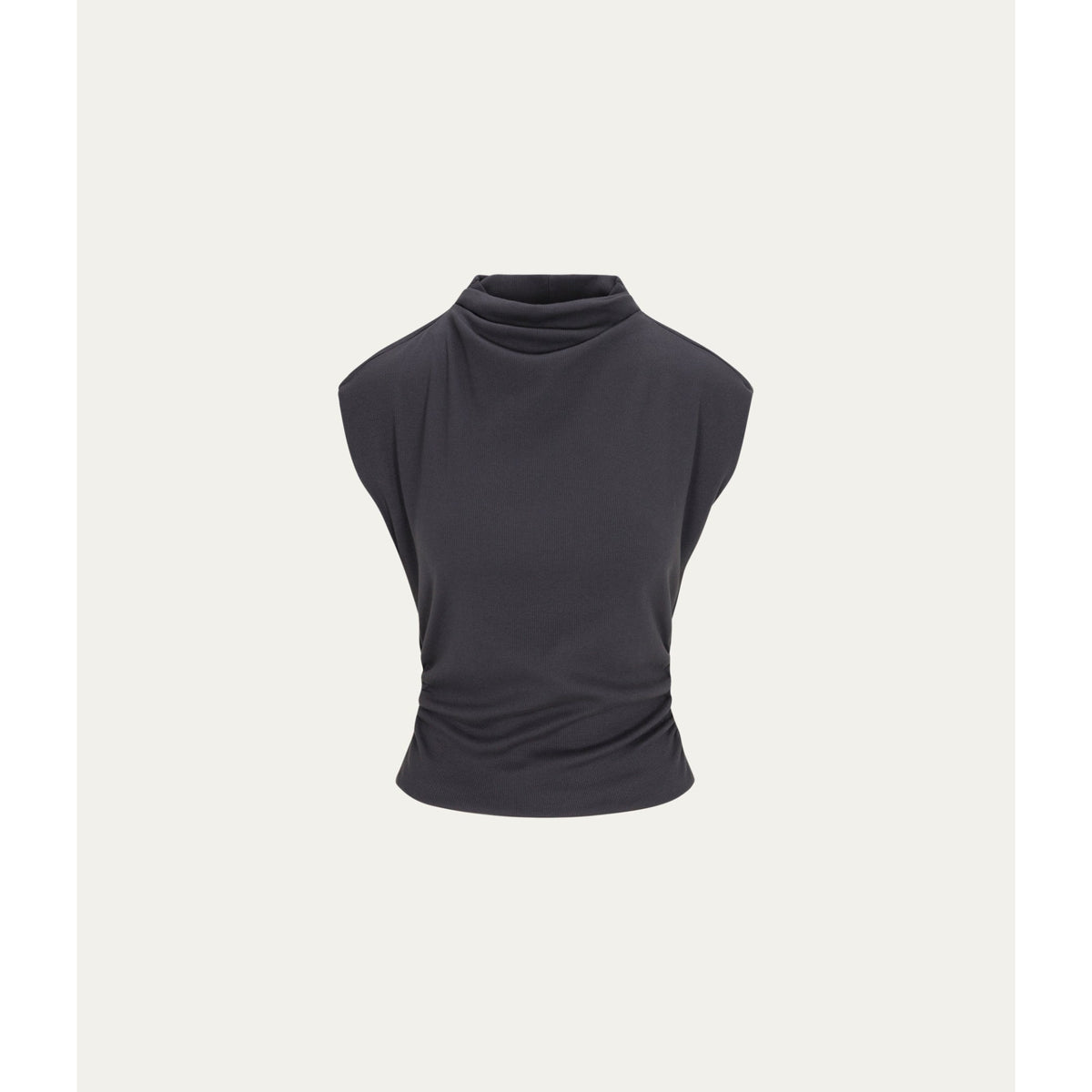 Michael Stars Womens Amara Mock Neck Powershoulder Top