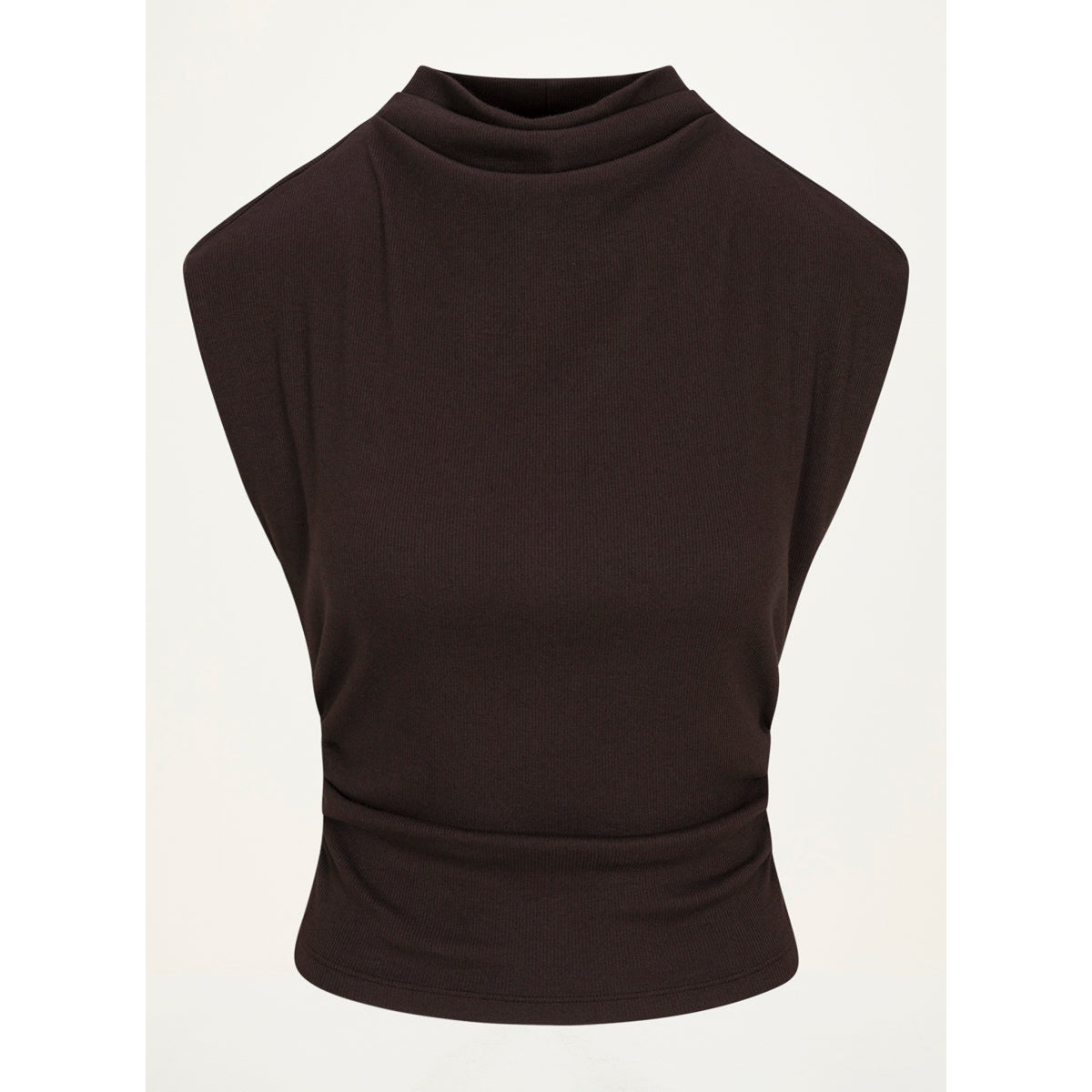 Michael Stars Womens Amara Mock Neck Powershoulder Top