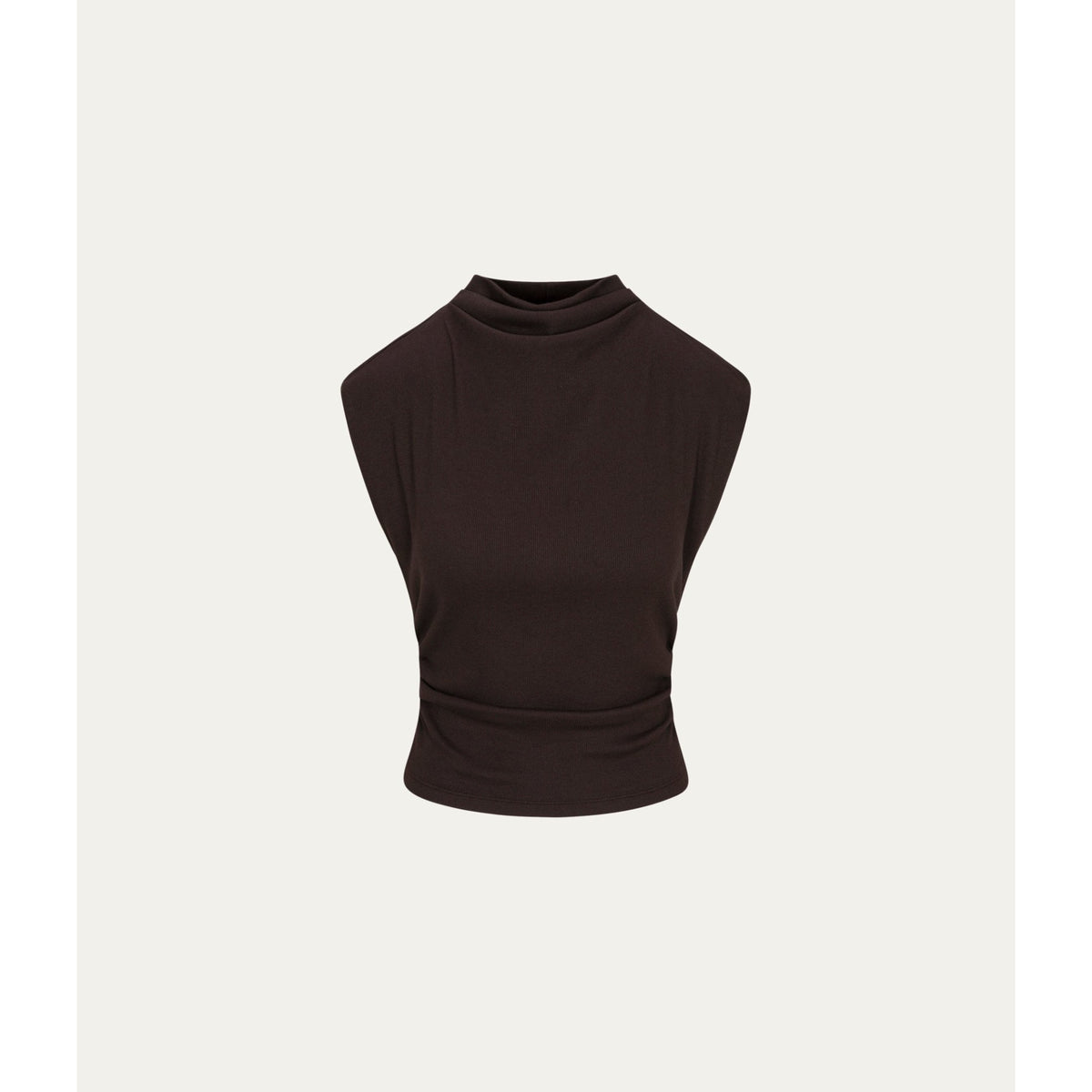 Michael Stars Womens Amara Mock Neck Powershoulder Top