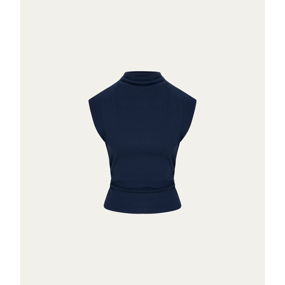 Michael Stars Womens Amara Mock Neck Powershoulder Top