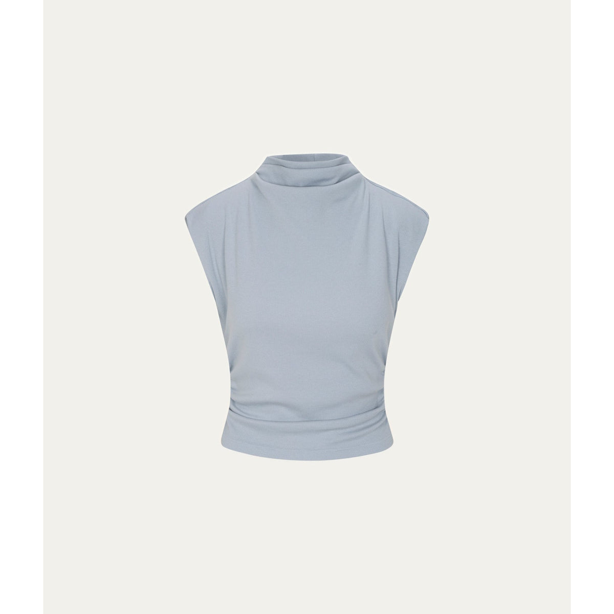 Michael Stars Womens Amara Mock Neck Powershoulder Top